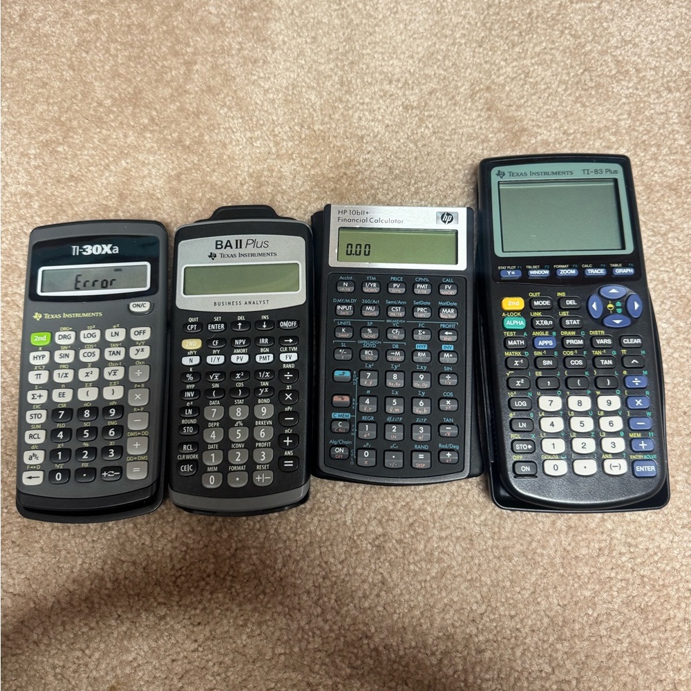 FINANCIAL CALCULATOR SET OF 4